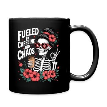 Mother Caffeine Mom Skeleton Coffee - Full Colour Mug - black - Right