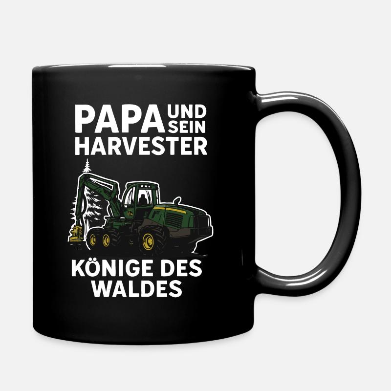 Papa und sein Harvester – Könige des Waldes - Tasse einfarbig - Schwarz
