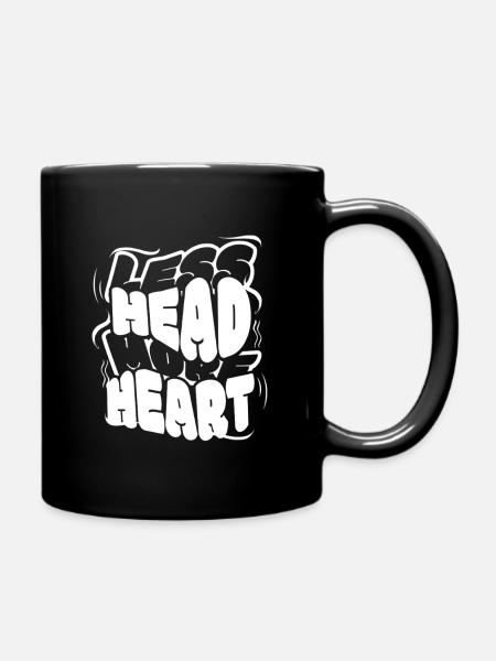Head Heart Typography - Full Colour Mug - black