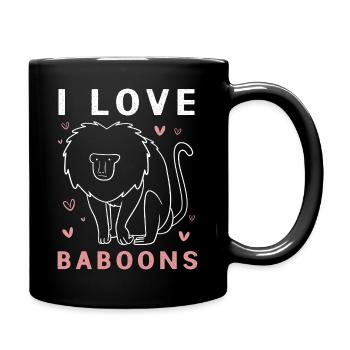 Baboon Primate Monkey Monkey Baboon - Full Colour Mug - black - Right