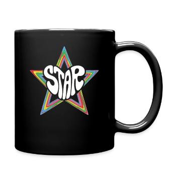 Space Star Psychedelic Rainbow - Full Colour Mug - black - Right