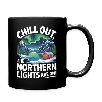 Chill Out - die Nordlichter sind an! - Tasse einfarbig - Schwarz - Rechts