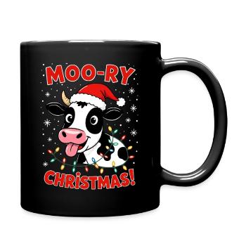 Kuh Weihnachtspullover Landwirt Merry Christmas  - Tasse einfarbig - Schwarz - Rechts