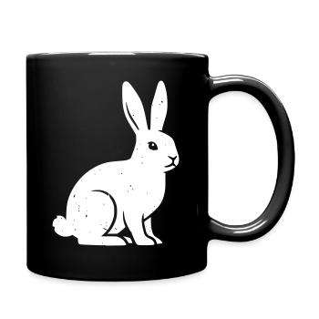 Hase Hasen Kaninchen Vektor - Tasse einfarbig - Schwarz - Rechts