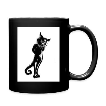 Steh auf, Katzen! - Tasse einfarbig - Schwarz - Rechts