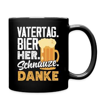 Drôle de cadeau de fête des pères papa bière - Mug uni - noir - Droite