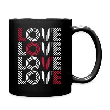 Love 4x – Love, Romance & Typography Design - Full Colour Mug - black - Right