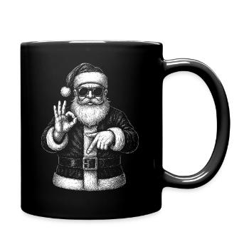 Santa six seven Zeichen Schwarz Weiß - Tasse einfarbig - Schwarz - Rechts