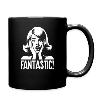 Retro Pop Art Überraschung Fantastisch - Tasse einfarbig - Schwarz - Rechts