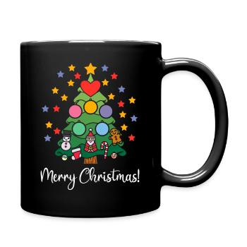 Weihnachtsbaum Tannenbaum Merry Christmas Sterne - Tasse einfarbig - Schwarz - Rechts