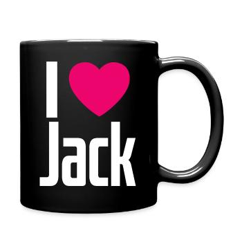 I Love Jack Pink Heart I Love Jack - Full Colour Mug - black - Right