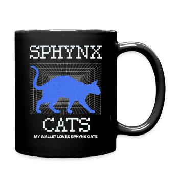 Hairless Sphynx Cat Funny  - Full Colour Mug - black - Right