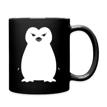 Pinguin Stencil: Boldes Grunge-Statement - Tasse einfarbig - Schwarz - Rechts