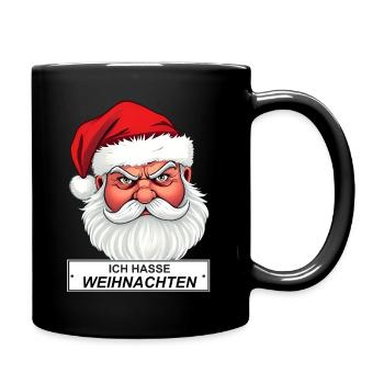 I Hate Christmas Santa Saying - Full Colour Mug - black - Right