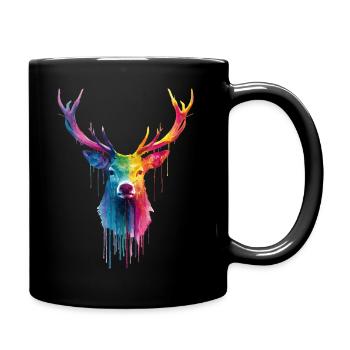 Deer Deer Antlers - Full Colour Mug - black - Right