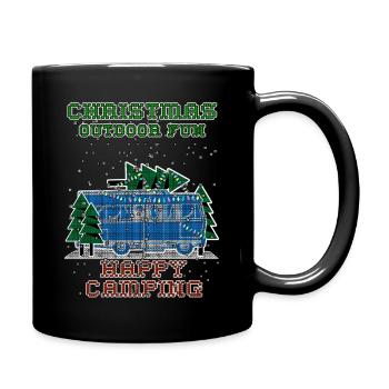 Camping de Noël - Mug uni - noir - Droite