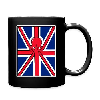 Red Octopus Union Jack Flagge - Tasse einfarbig - Schwarz - Rechts