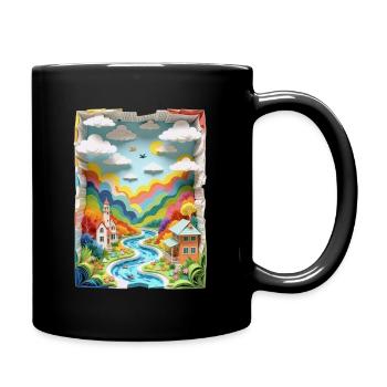 Ville faite de papier - Mug uni - noir - Droite