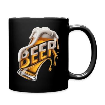 Bier – Cool Beer Logo - Tasse einfarbig - Schwarz - Rechts
