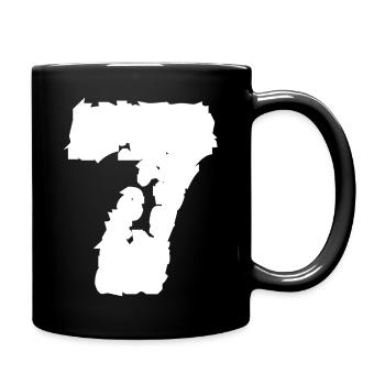 7 Nummer sieben - Tasse einfarbig - Schwarz - Rechts