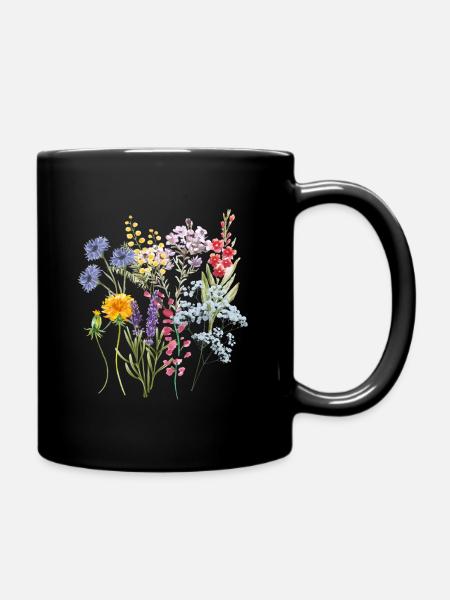 Summer meadow for the heart - Full Colour Mug - black