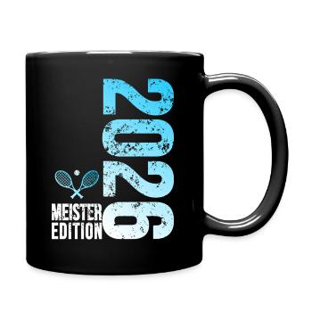 Tennis Meister Edition 2026 in blau weiß - Tasse einfarbig - Schwarz - Rechts