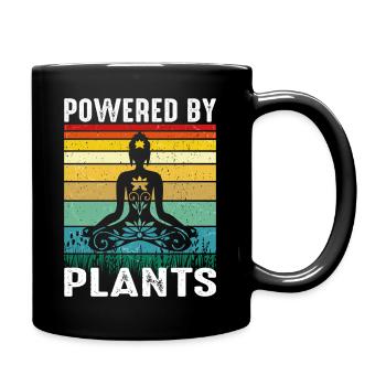 Vegan Yoga Retro Design – Powered by Plants - Full Colour Mug - black - Right