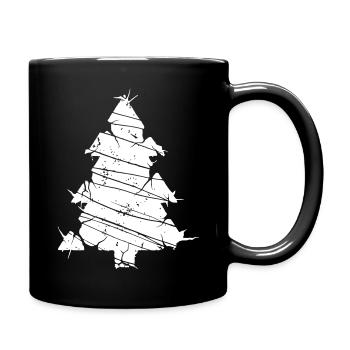 Tannenbaum Mosaik Splitter Kunst Vektor - Tasse einfarbig - Schwarz - Rechts