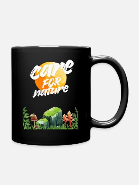 Attention à la nature Scène ensoleillée - Mug uni - noir