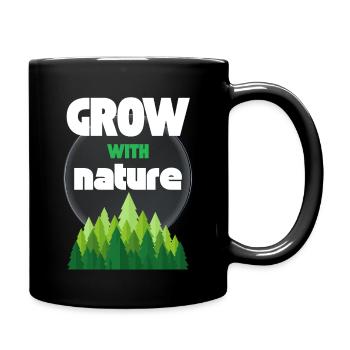 Mit der Natur wachsen - Tasse einfarbig - Schwarz - Rechts