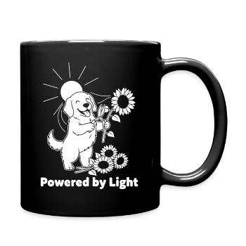 Dog with sunflower light - Full Colour Mug - black - Right