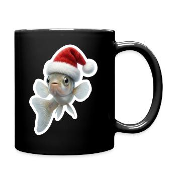 Salutations de Noël Poisson Guppy Bouillonnant - Mug uni - noir - Droite