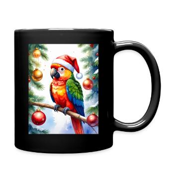 A parrot for Christmas - Full Colour Mug - black - Right
