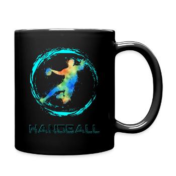 Handball Sprungrbener  - Tasse einfarbig - Schwarz - Rechts