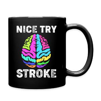Schlaganfall Hirnschlag - Tasse einfarbig - Schwarz - Rechts