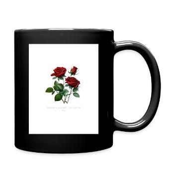 Rosenmotiv Erweckt das Leben... - Tasse einfarbig - Schwarz - Rechts