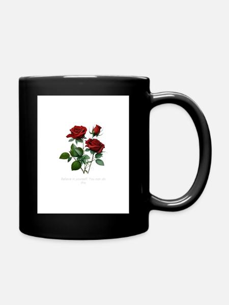 Rose motif Brings life to life... - Full Colour Mug - black