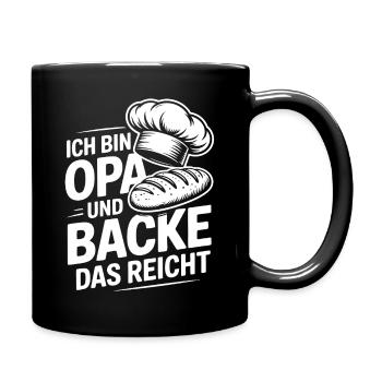 Opa Backt - Tasse einfarbig - Schwarz - Rechts