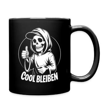 Pouce levé avec capuche squelette - Mug uni - noir - Droite