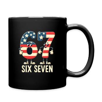 US Flag 67 Memes Six Seven - Full Colour Mug - black - Right