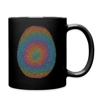 Spirale d’empreintes arc-en-ciel - Mug uni - noir - Droite