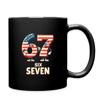US Flag 67 Memes Six Seven - Full Colour Mug - black - Right