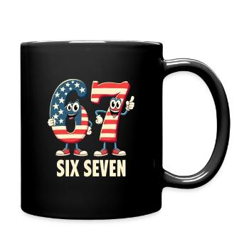 US Flag 67 Memes Six Seven - Full Colour Mug - black - Right