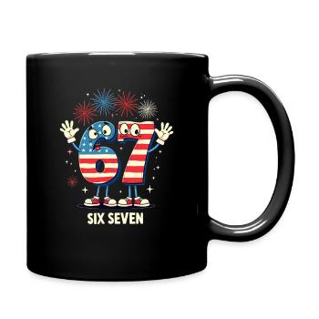 US Flag 67 Memes Six Seven - Full Colour Mug - black - Right
