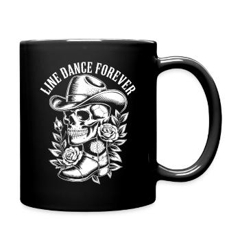 Bone Cowboy with Flower Frame - Full Colour Mug - black - Right