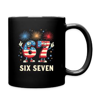 US Flag 67 Memes Six Seven - Full Colour Mug - black - Right