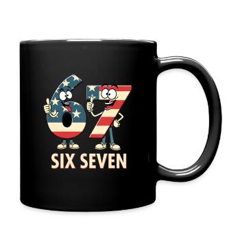 US Flag 67 Memes Six Seven - Full Colour Mug - black - Right