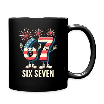 US Flag 67 Memes Six Seven - Mug uni - noir - Droite