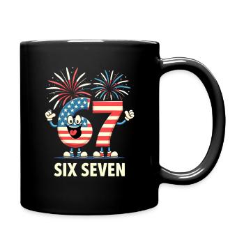 US Flag 67 Memes Six Seven - Full Colour Mug - black - Right