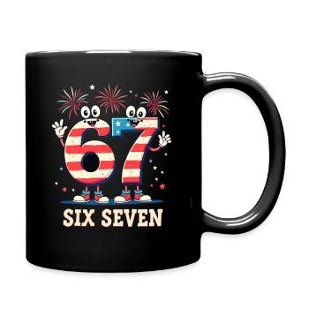 US Flag 67 Memes Six Seven - Full Colour Mug - black - Right